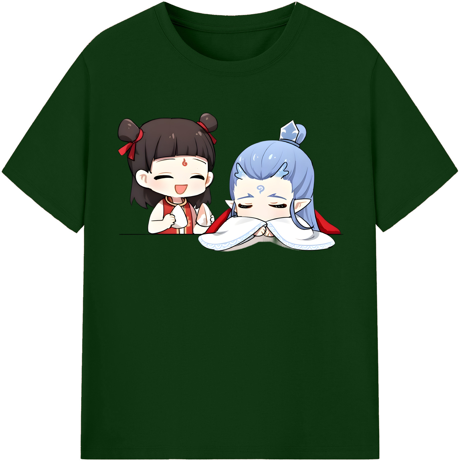 （画像用） Ne Zha 2 ナタ 魔童の大暴れ 綿100％半袖Tシャツ（フロントプリント）
